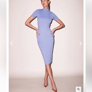 Fleur du Mal Sleek Jersey Mock Neck Dress